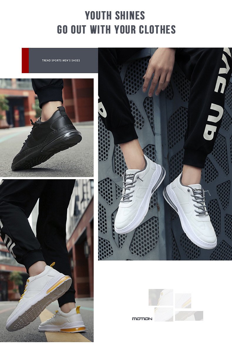 Moda Hombres Zapatillas de Cuero Aire Zapatos Tide Suela de Goma