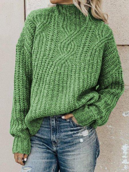 Casual Plus Size Turtleneck Sweater Pullover