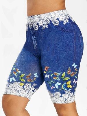 Leggings de mezclilla estampados de talla grande