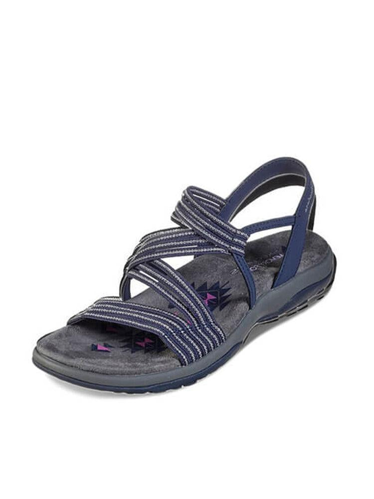 Sandalias de playa al aire libre con patrón de rayas de banda elástica