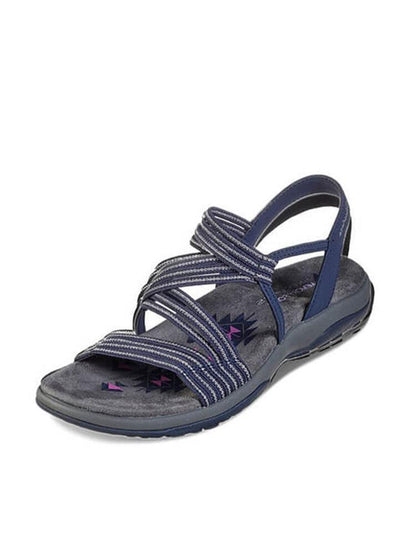 Sandalias de playa al aire libre con patrón de rayas de banda elástica