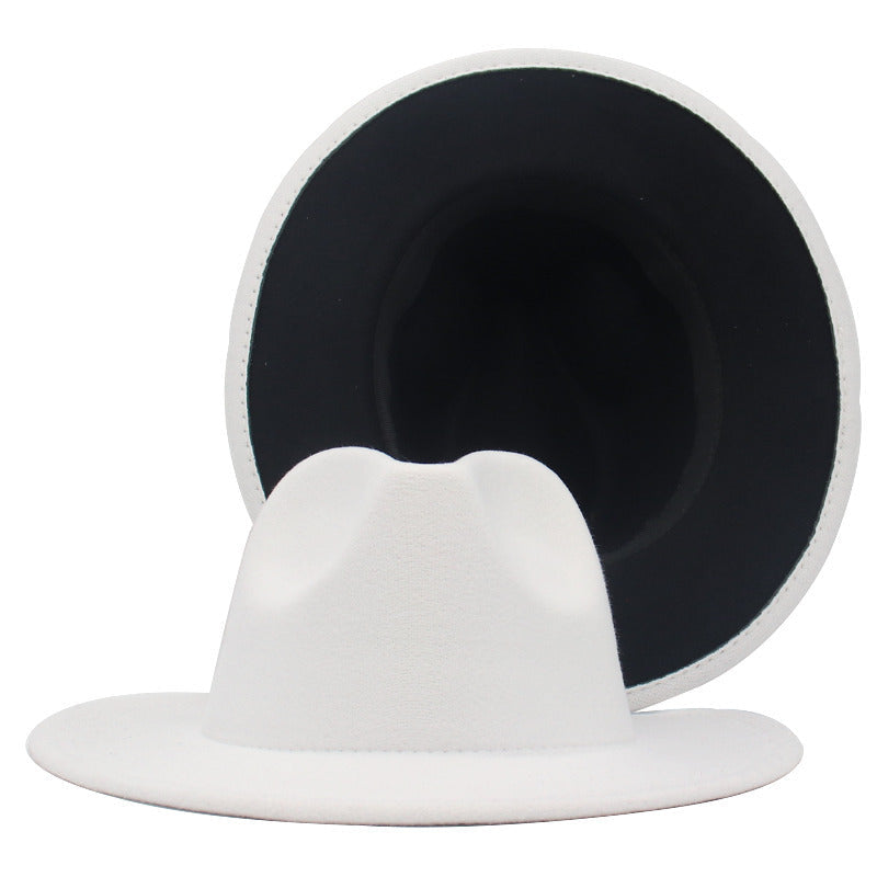 Sombrero De Fieltro De Lana De Doble Cara Estilo étnico Sombrero De Jazz A Juego De Colores