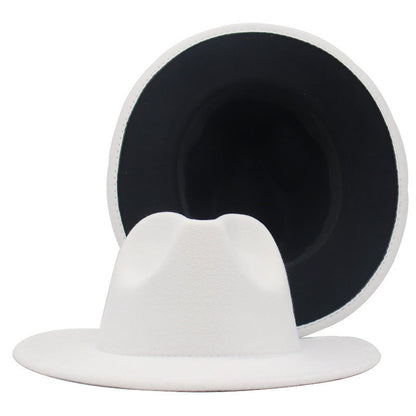 Sombrero De Fieltro De Lana De Doble Cara Estilo étnico Sombrero De Jazz A Juego De Colores