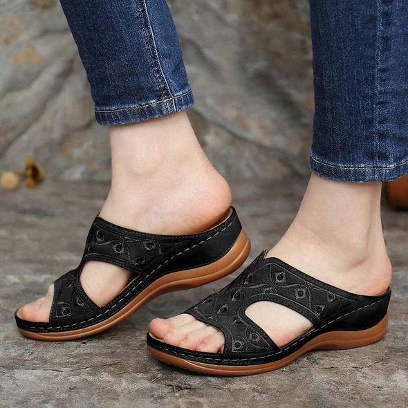 😘 Zapatos De Playa Con Bordado De Tacón De Cuña De Moda De Verano Para Mujer Sandalias De Mujer