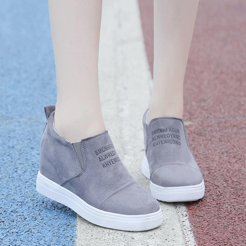 Zapatillas casuales con estampado de letras de ante - MXbueno