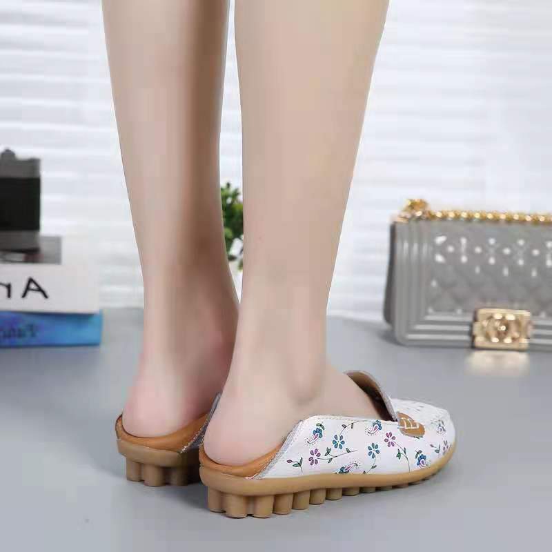 Zapatos Planos De Cuero Genuino Resbalón En Zapatos De Mujer