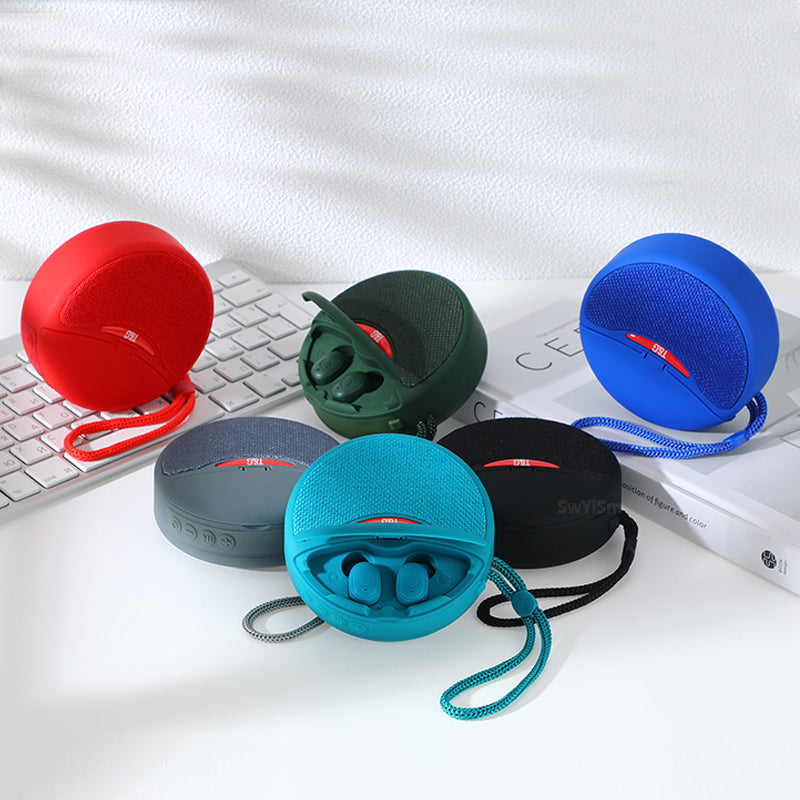 Mini Altavoz Portátil Para Exteriores 2 En 1 Con Auriculares Bluetooth