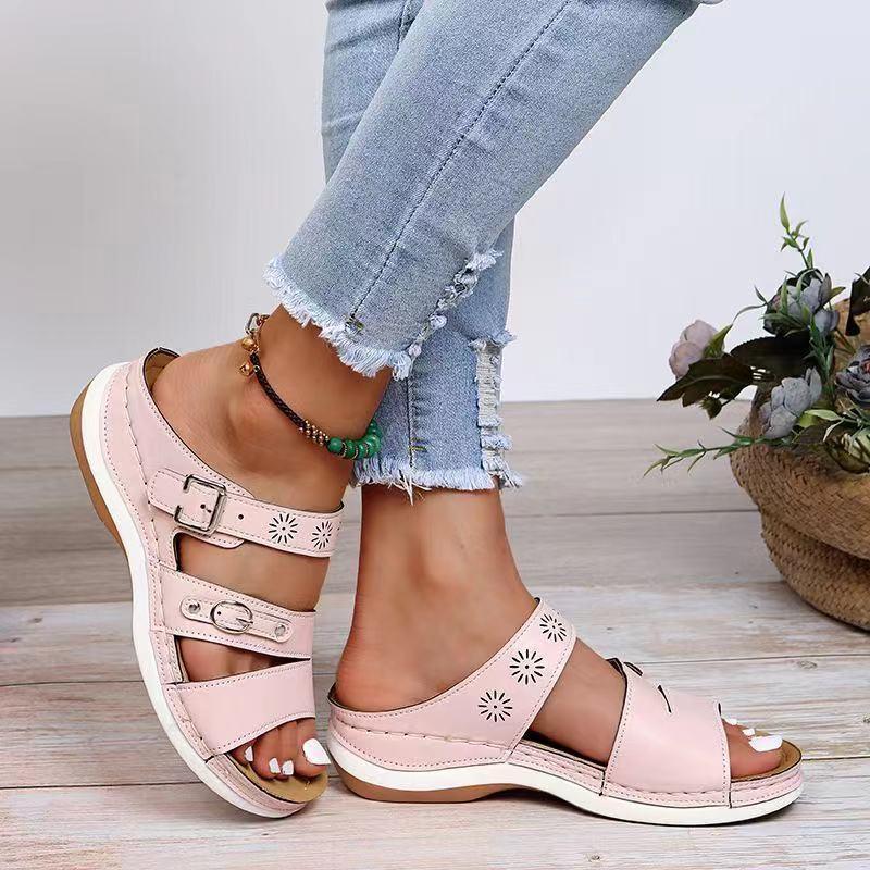 Zapatos De Mujer Con Plataforma Bordados Cortados