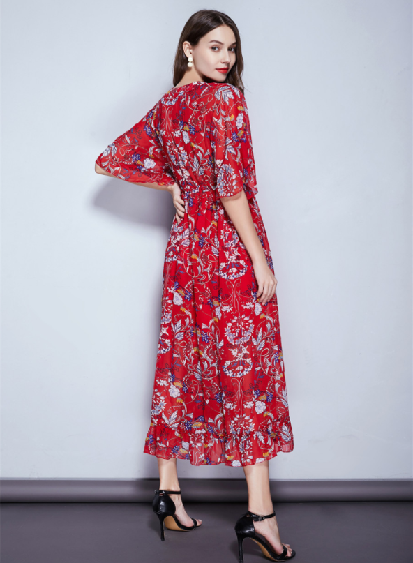 La Playa Impresa Vestido De Falda Larga - MXbueno