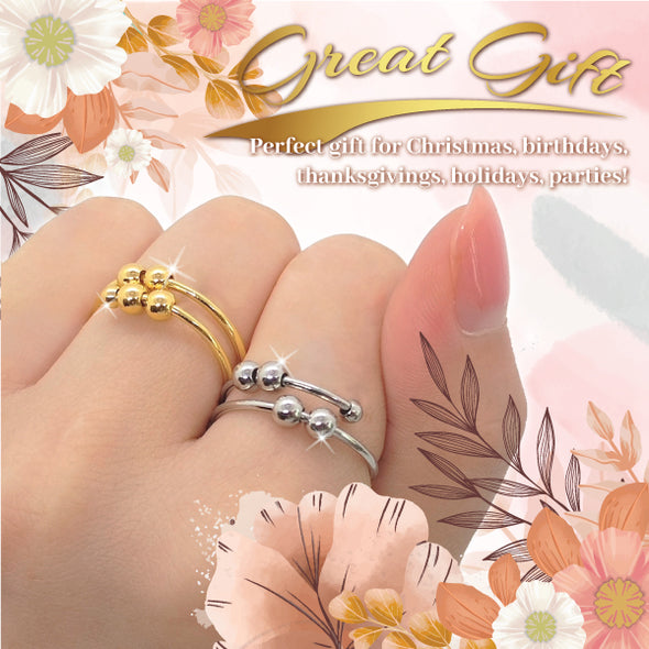 Anillo Fidget Rolling Beads