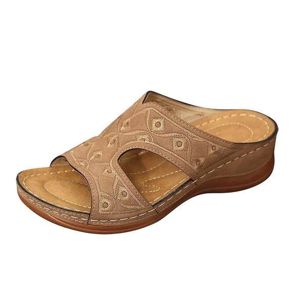 😘 Zapatos De Playa Con Bordado De Tacón De Cuña De Moda De Verano Para Mujer Sandalias De Mujer