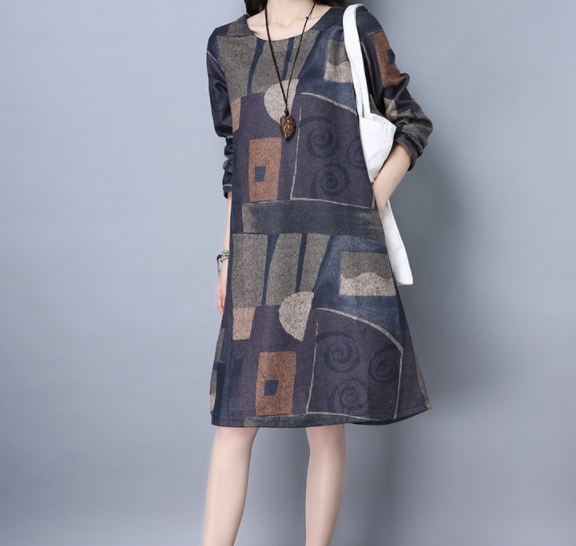 Falda Base Vestido De Lana Estampada - MXbueno