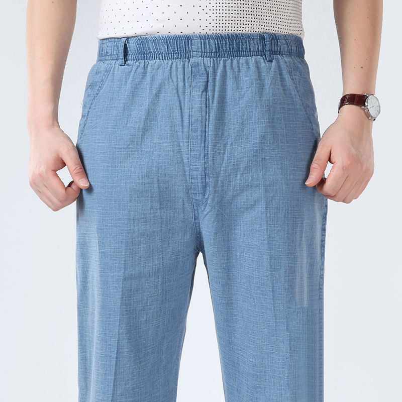 Pantalones Largos De Lino De Verano Para Hombre