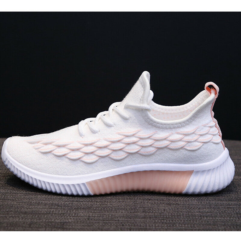 Zapatillas De Running De Malla Transpirable Con Cordones Para Mujer