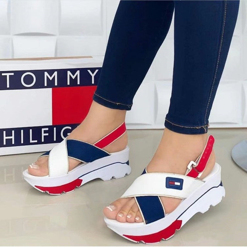 [W-Zapato] 2022 Sandalias Romanas Plataforma Plana Plataforma Zapatos De Mujer