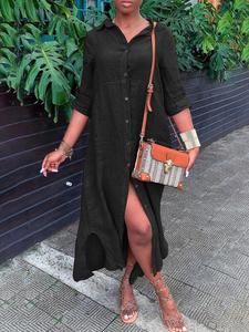 Todos los días vestido de camisa de manga con pestañas