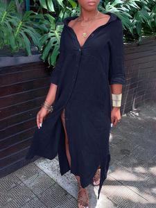 Todos los días vestido de camisa de manga con pestañas