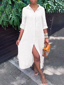 Todos los días vestido de camisa de manga con pestañas