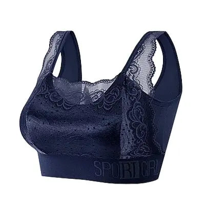 [W-Ropa Interior] Lencería Para Dormir De Encaje Inalámbrico Femenino