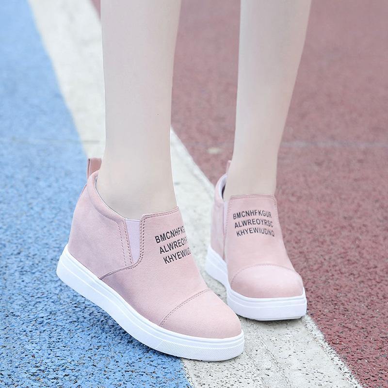 Zapatillas casuales con estampado de letras de ante - MXbueno