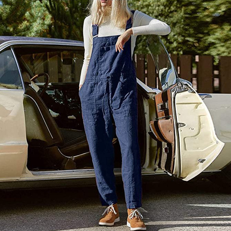 Mono Ajustable de Algodón y Lino con Bolsillos