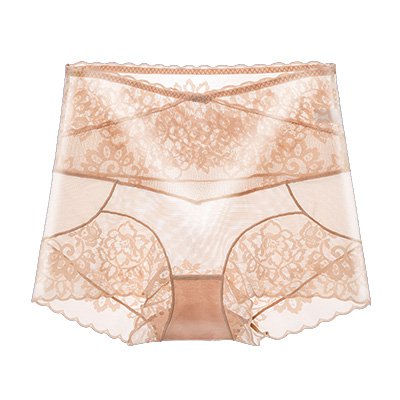 [W-Ropa Interior] Bragas De Encaje De Color Sólido Ultra Delgadas De Cintura Alta Para Mujer