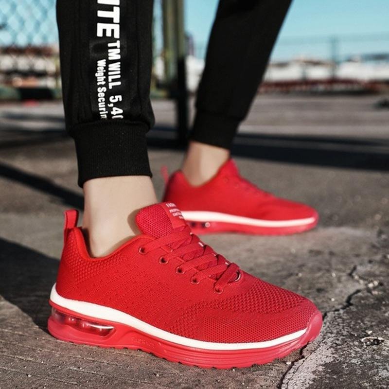 Deportes De Colchón De Aire Para Correr Cómodos Zapatos Tejidos Voladores De Malla Transpirable