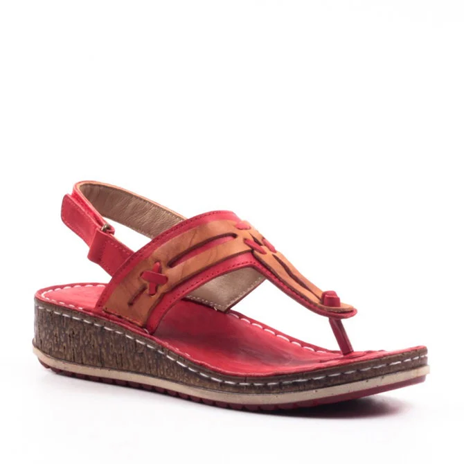 Sandalias de diseño tallado en cuña de tacón hueco de moda de verano