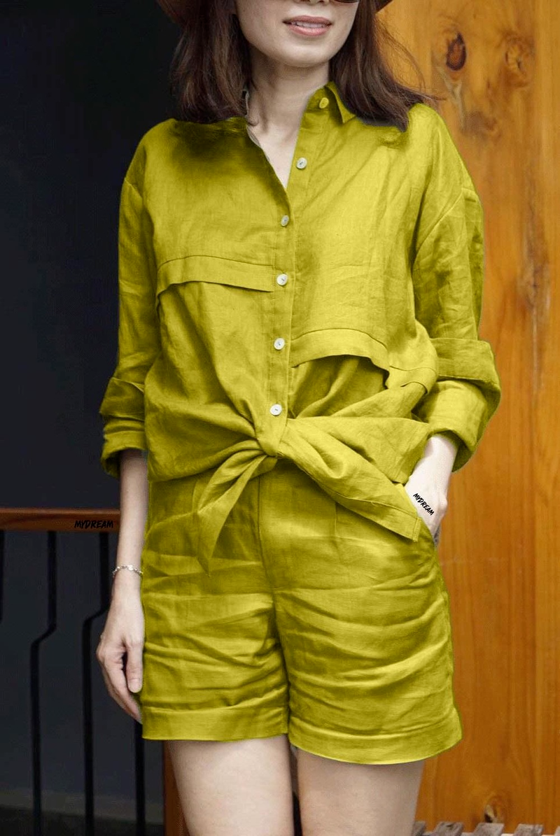 [W-Ropa] Traje De Camisa Informal De Temperamento 2022