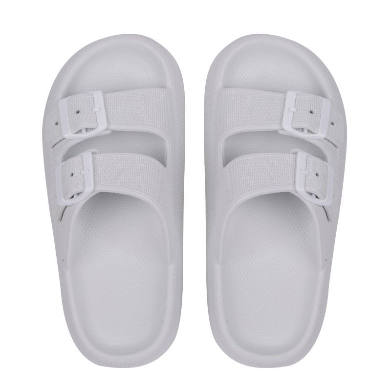 [W-Zapato] Pantuflas Doble Botonadura Suela Blanda