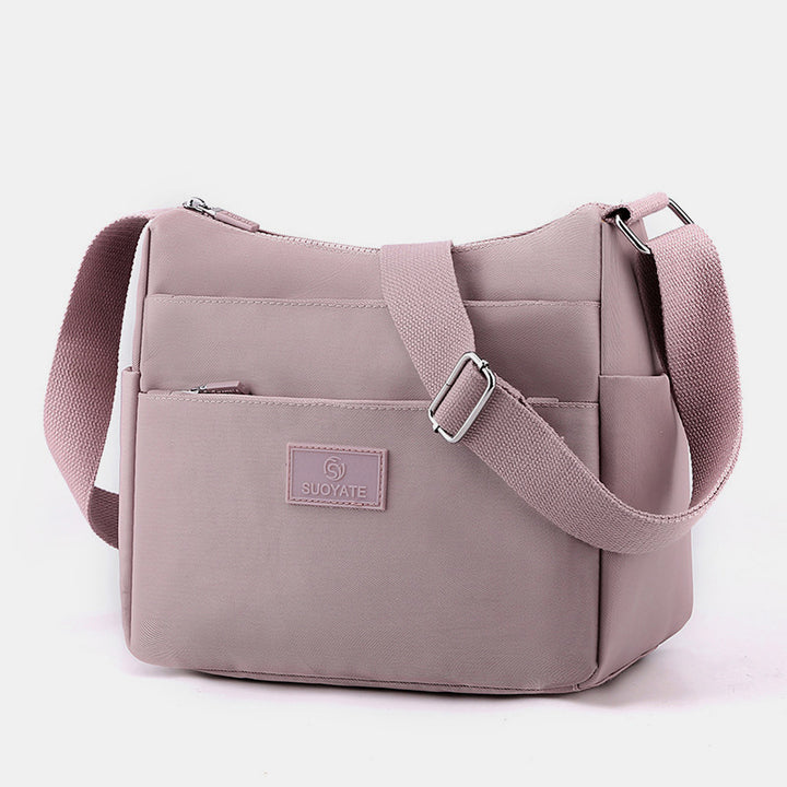 Bolso De Mujer Espacioso Con Varios Bolsillos, Bolso De Hombro Tipo Bandolera Informal De Color Sólido