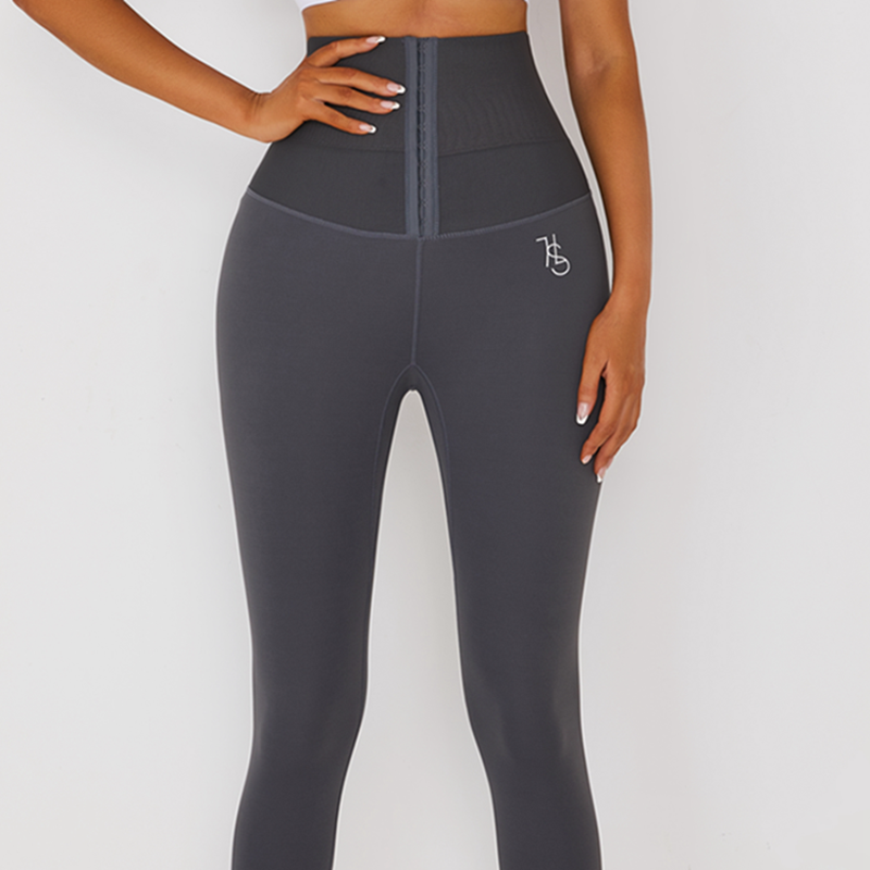 Zasuwa Mujer Ganchos 3 Filas Zasuwa Cintura Alta Fitness Corset Leggings