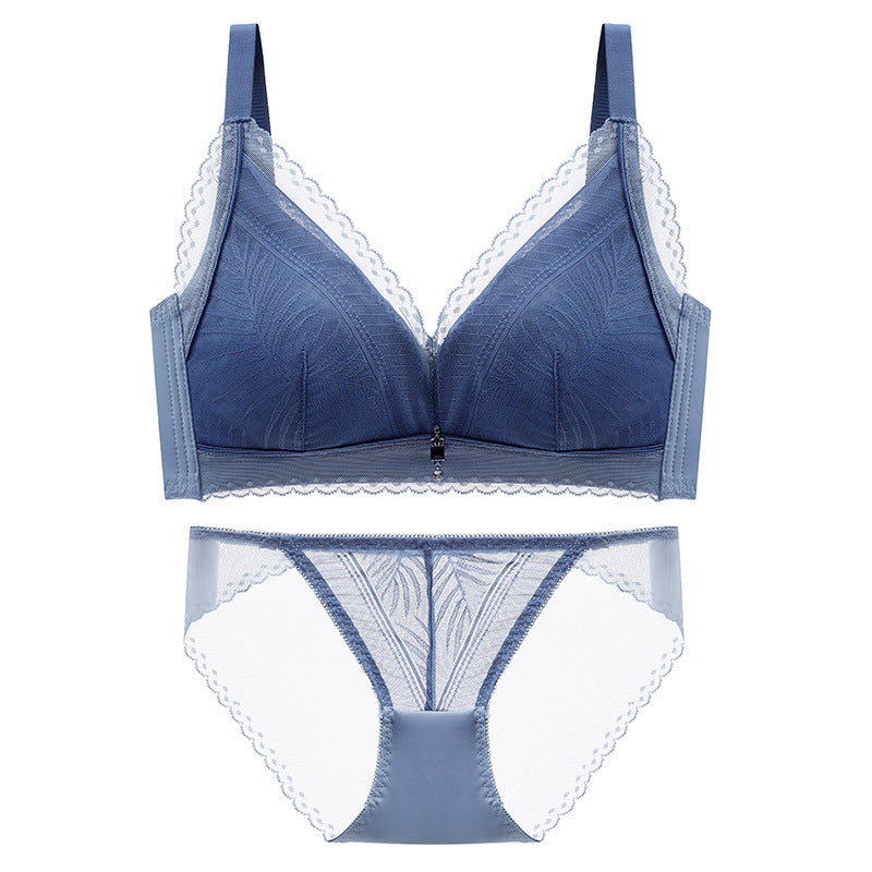 [W-Ropa Interior] Conjunto De Sujetador Fino Con Copa De Cristal Y Orejas De Conejo