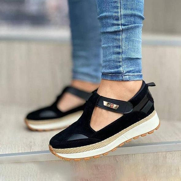 Sandalias De Verano Con Hebilla Redonda Y Talla Grande