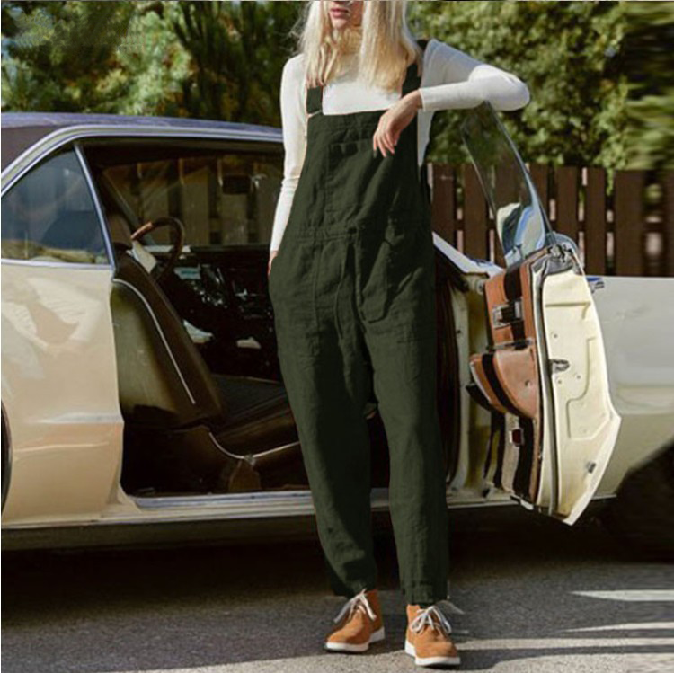 Mono Ajustable de Algodón y Lino con Bolsillos