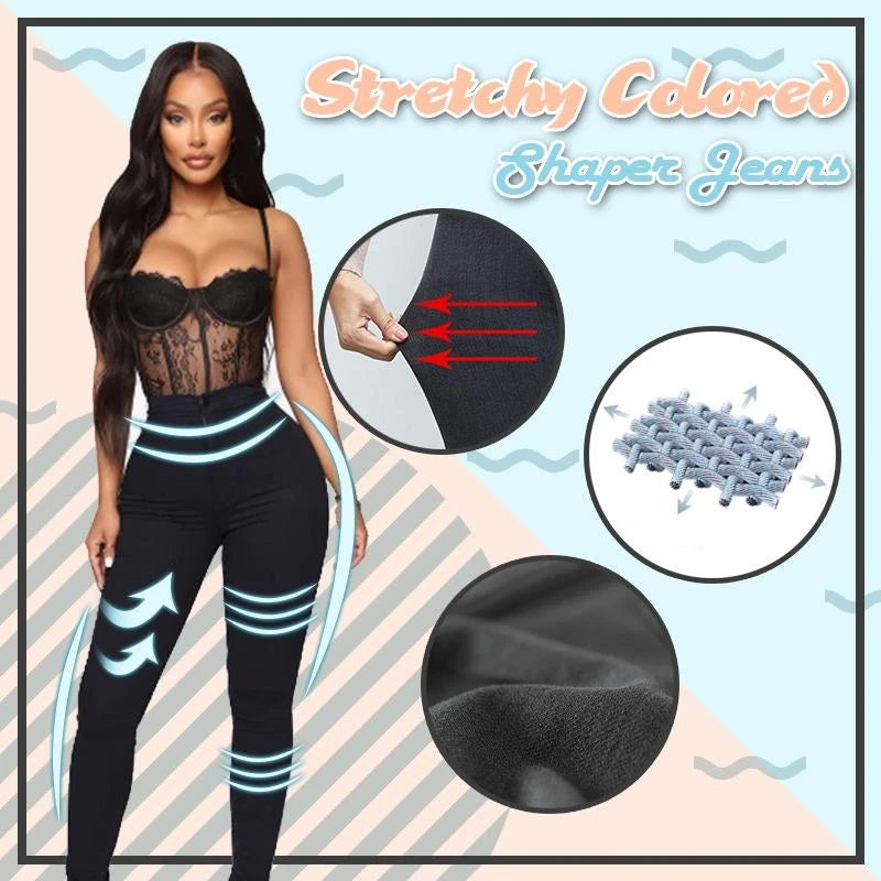Vaqueros Shaper de colores elásticos