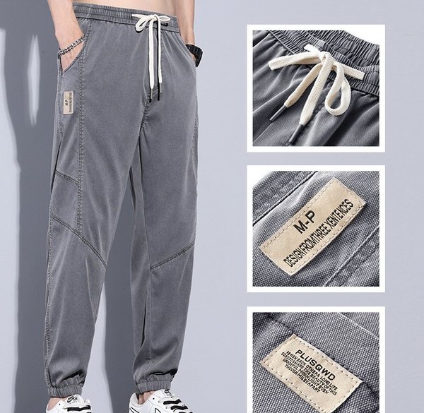 [M-Ropa] Pantalones Suaves De Secado Rápido De Verano De Seda De Hielo Para Hombre