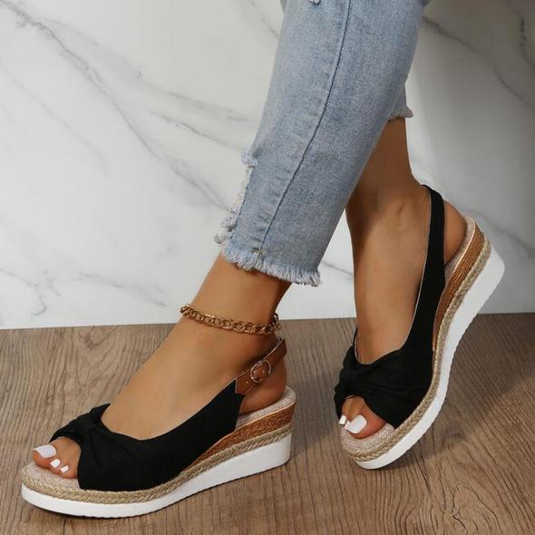[W-Zapato] Sandalias De Cuña Con Plataforma De Verano Para Mujer