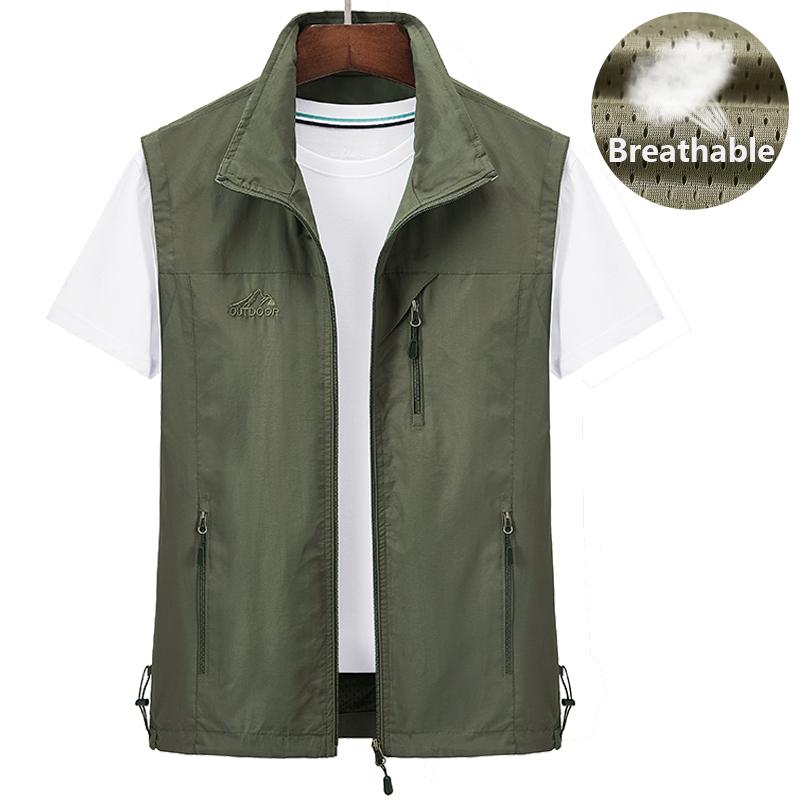 Chaqueta sin mangas de chaleco transpirable al aire libre para hombres