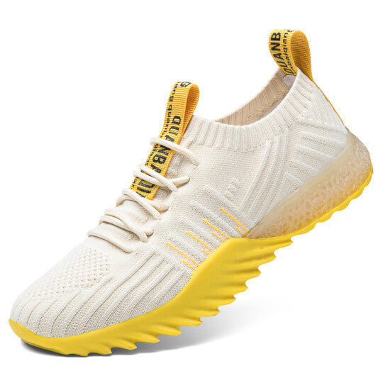 Zapatillas Deportivas Con Cordones Transpirables De Punto Con Bloques De Color