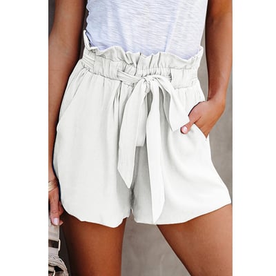 [W-Ropa] Shorts De Pernera Ancha Con Cordones Y Bolsillo