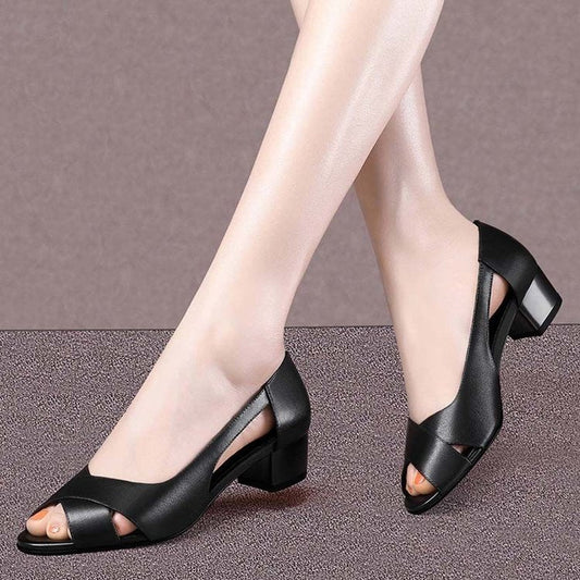 [W-Zapato] Zapatos De Mamá De Cuero Suave