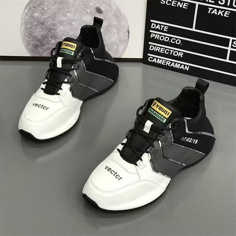 [M-Zapato] Nuevo Estilo De Cuero Cómodo Con Suela Gruesa