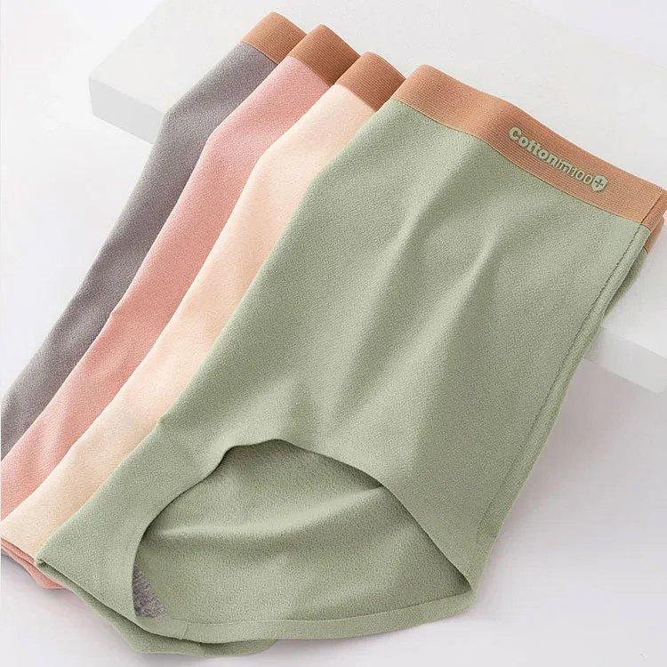 [W-Ropa Interior] Ropa Interior De Cintura Alta Sin Costuras En Seda Hielo Levanta Glúteos Y Abdomen, Transpirable Y Antibacteriano.