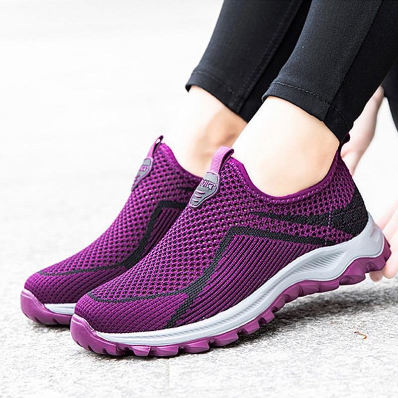 [W-Zapato] Zapatos Ligeros Para Caminar Sin Cordones Fly Woven Para Mujer