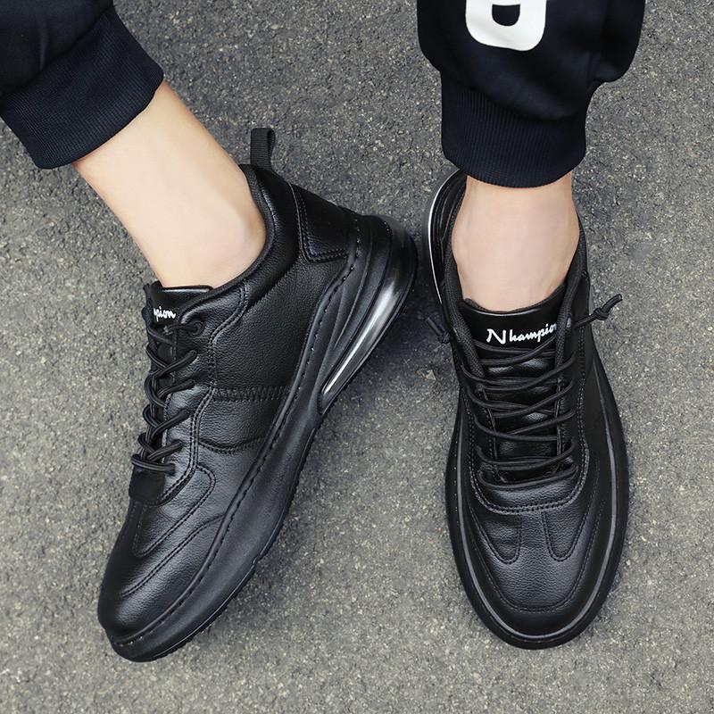 Moda Hombres Zapatillas de Cuero Aire Zapatos Tide Suela de Goma