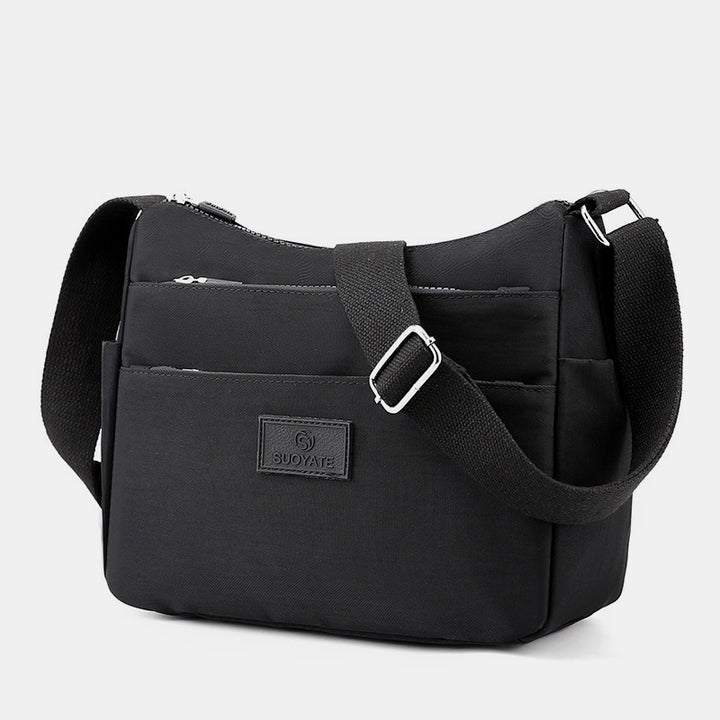 Bolso De Mujer Espacioso Con Varios Bolsillos, Bolso De Hombro Tipo Bandolera Informal De Color Sólido