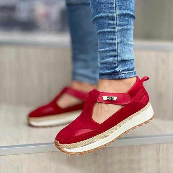 Sandalias De Verano Con Hebilla Redonda Y Talla Grande