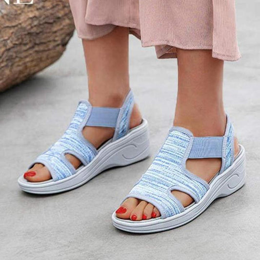 Sandalias Deportivas De Cuña Con Plataforma Para Mujer