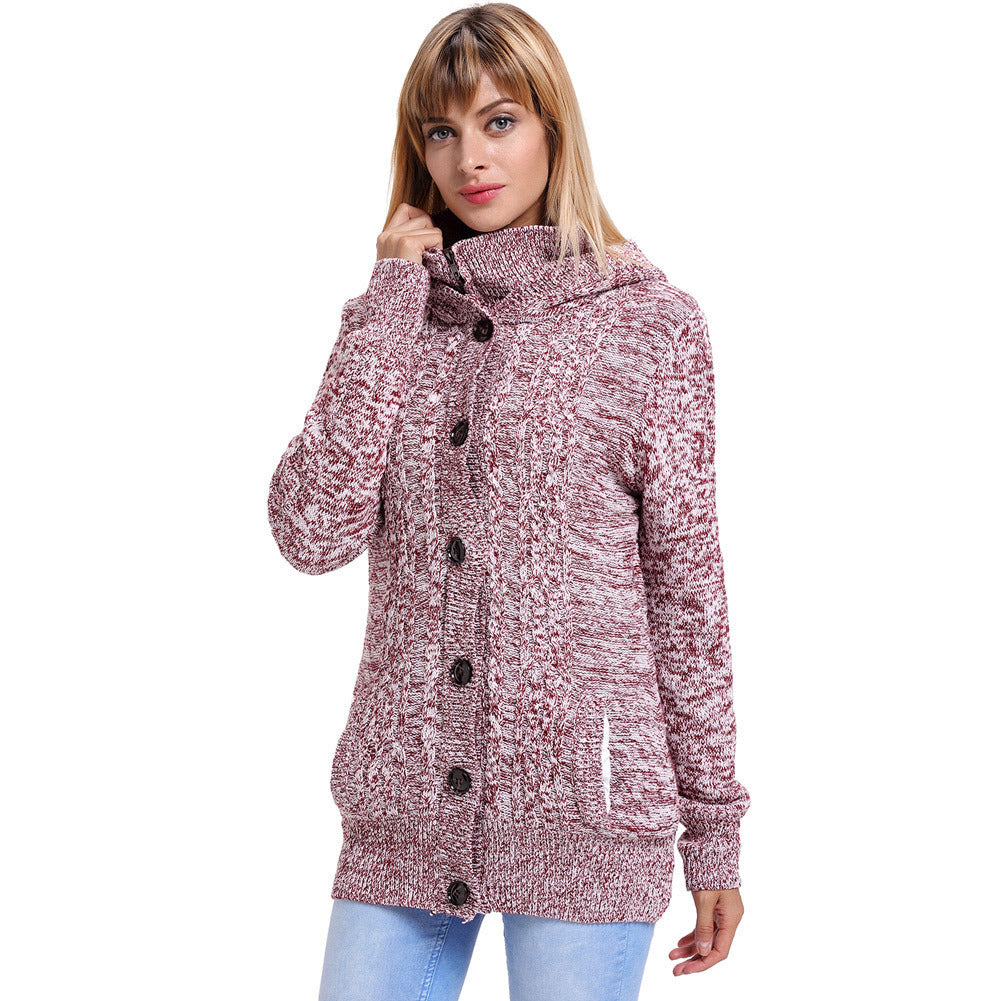 Suéter De Punto Para Mujer Cárdigan De Color Sólido Para Mujer Chaqueta Casual De Manga Larga Con Capucha
